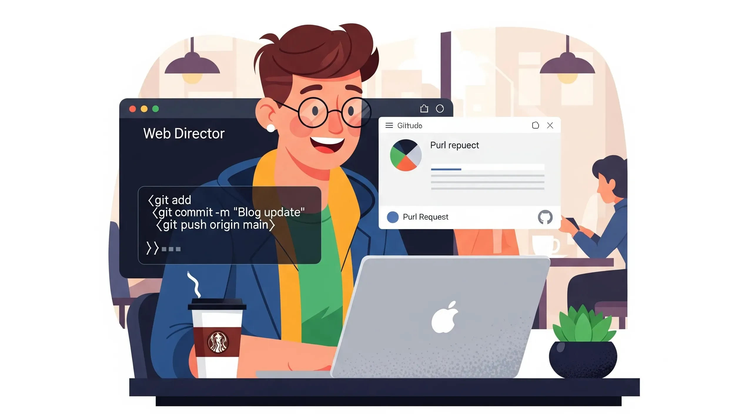 GitとGitHubを操作している人